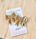 Mirror Gold Bow Earrings | Statement Christmas Earrings