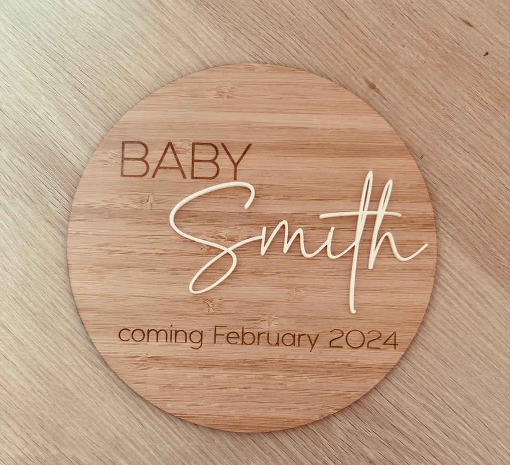 Engraved newborn plaque with name, date and time of birth