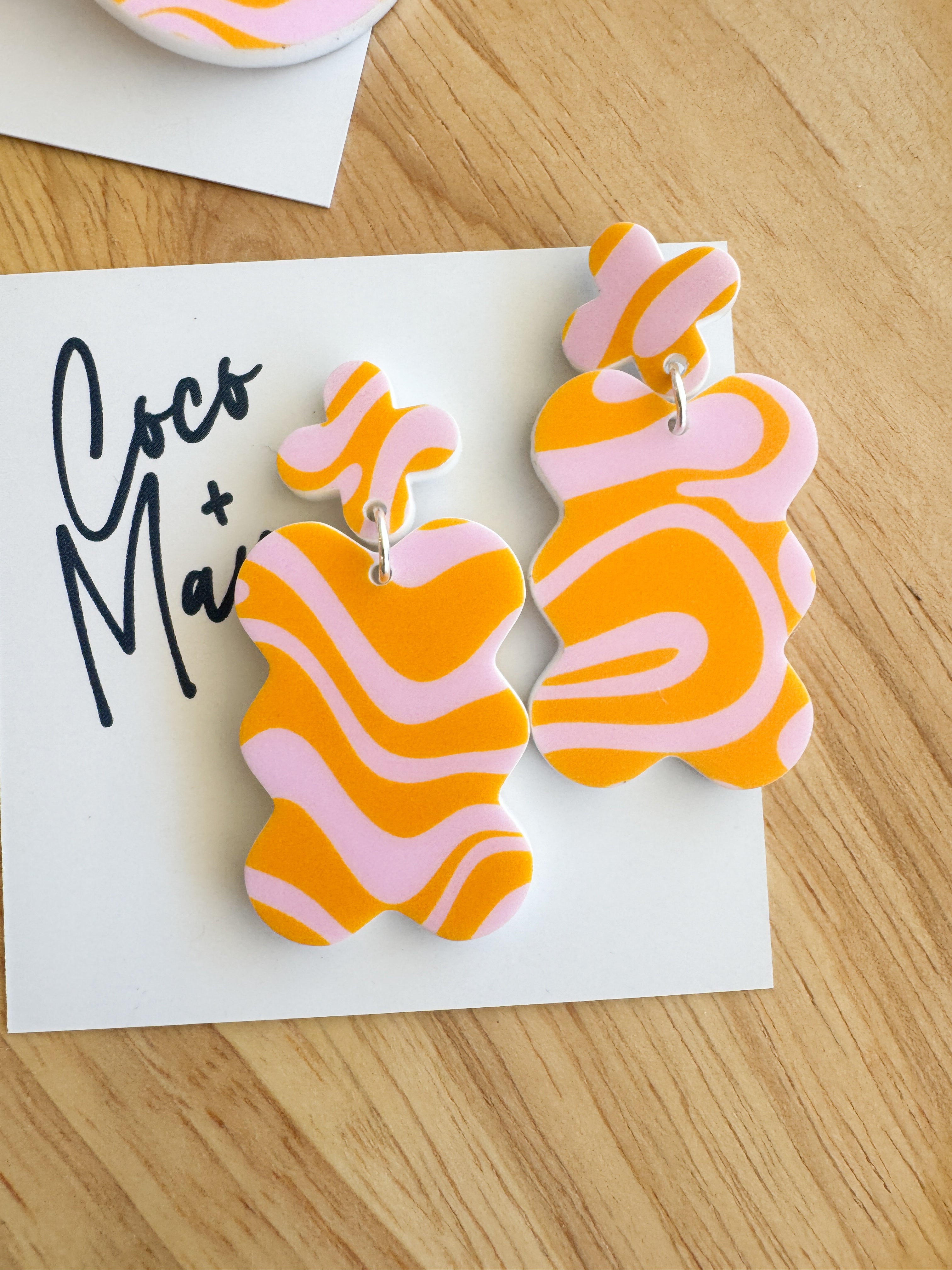 colourful acrylic dangle earrings by coco and may

handmade statement acrylic earrings australia

lightweight hypoallergenic dangle earrings