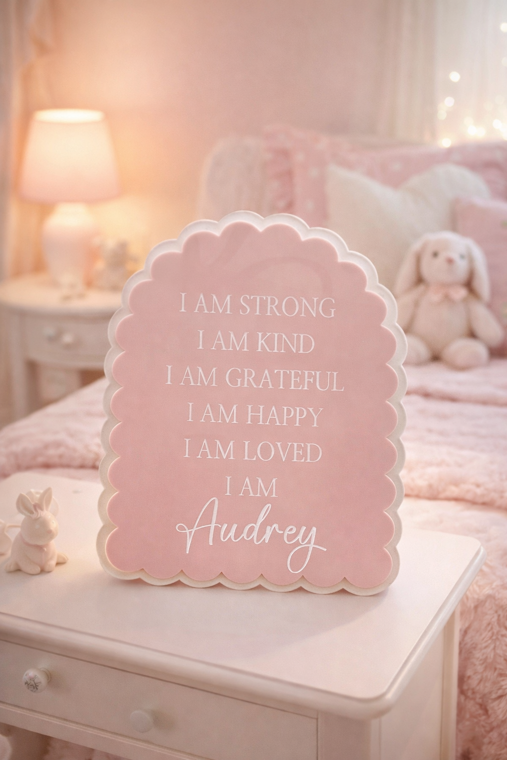 personalised kids affirmation plaque nursery décor coco and may