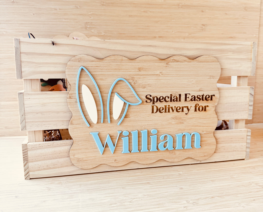 Personalised Easter Crate Name Plaque