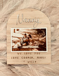 personalised arch photo plaque gift for mum coco and may