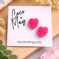 Pink statement stud earrings lightweight acrylic by Coco and May Australia
