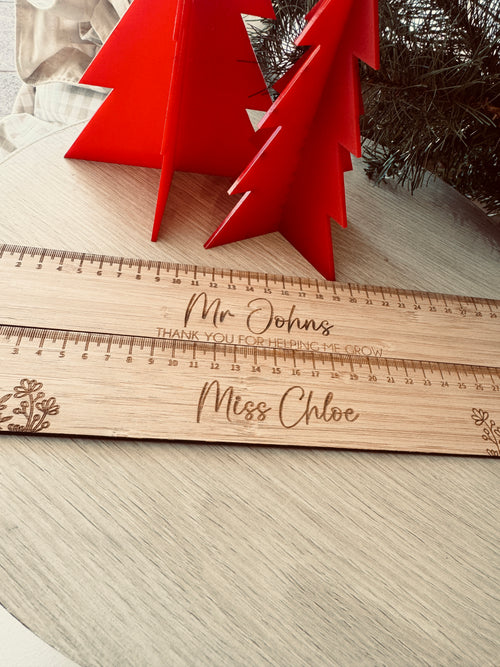 engraved teacher ruler gift coco and may personalised teacher gift