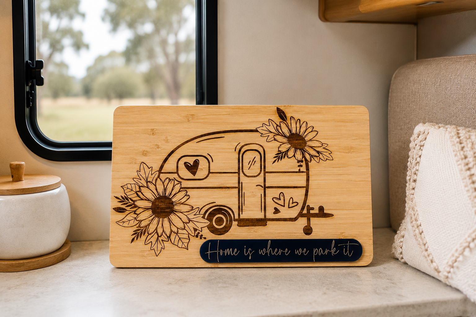 Home Is Where We Park It | Engraved Caravan Plaque