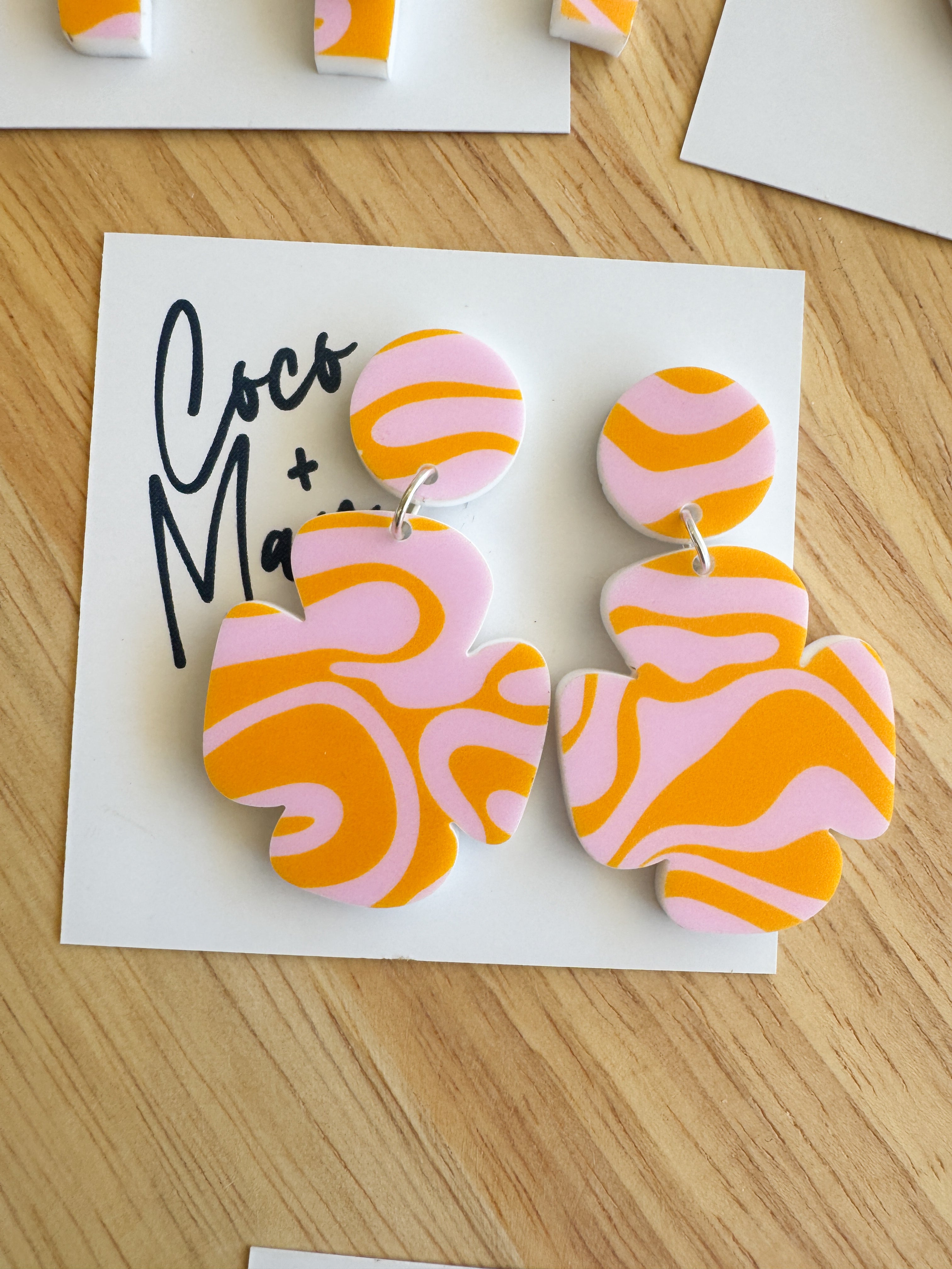 colourful acrylic dangle earrings by coco and may

handmade statement acrylic earrings australia

lightweight hypoallergenic dangle earrings