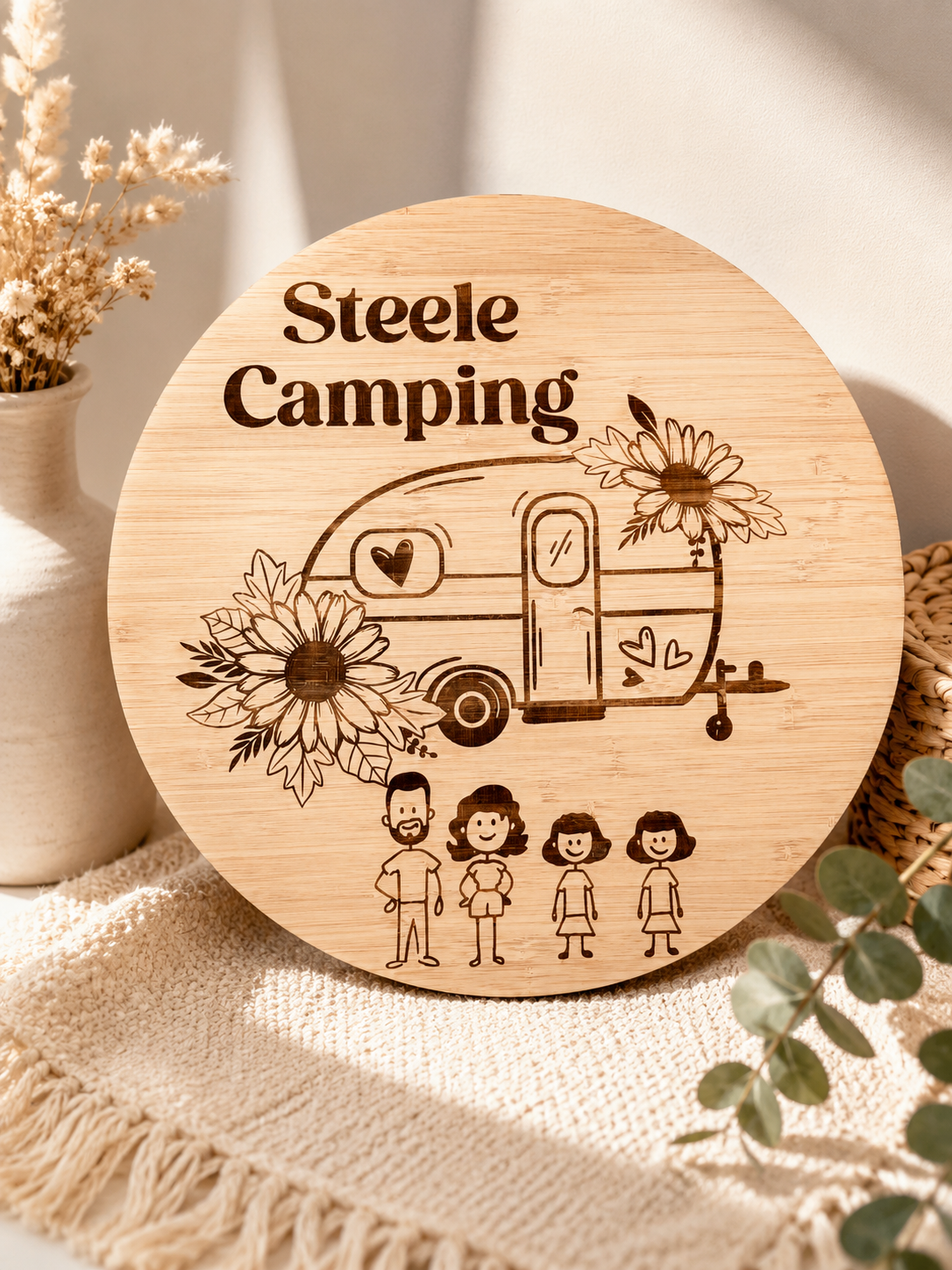 Personalised Camping Family Sign