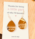 Mirror Gold Engraved Teardrop Earrings | Teacher Gift Earrings