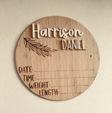 Custom baby keepsake plaque for nursery display