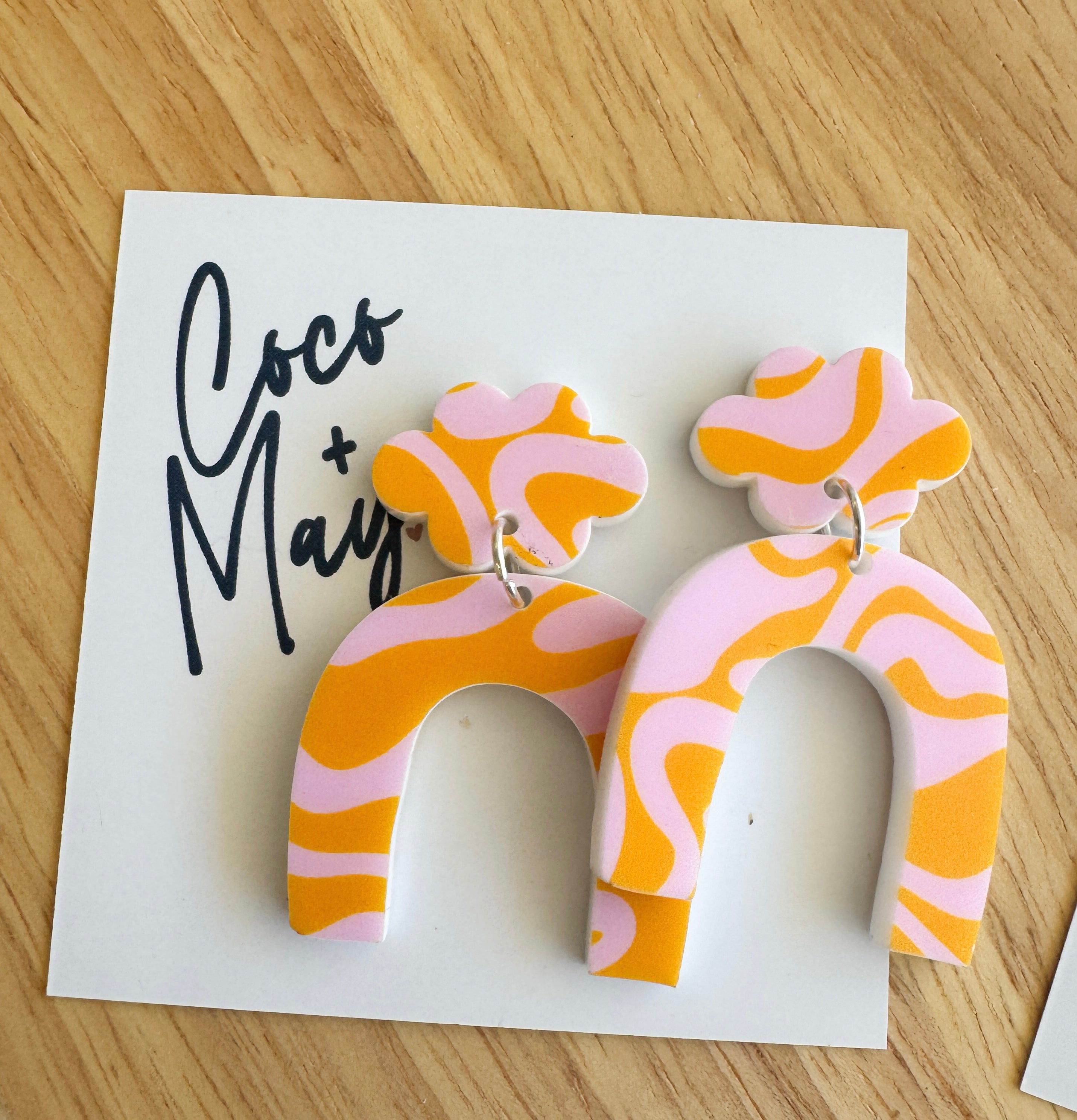 colourful acrylic dangle earrings by coco and may

handmade statement acrylic earrings australia

lightweight hypoallergenic dangle earrings