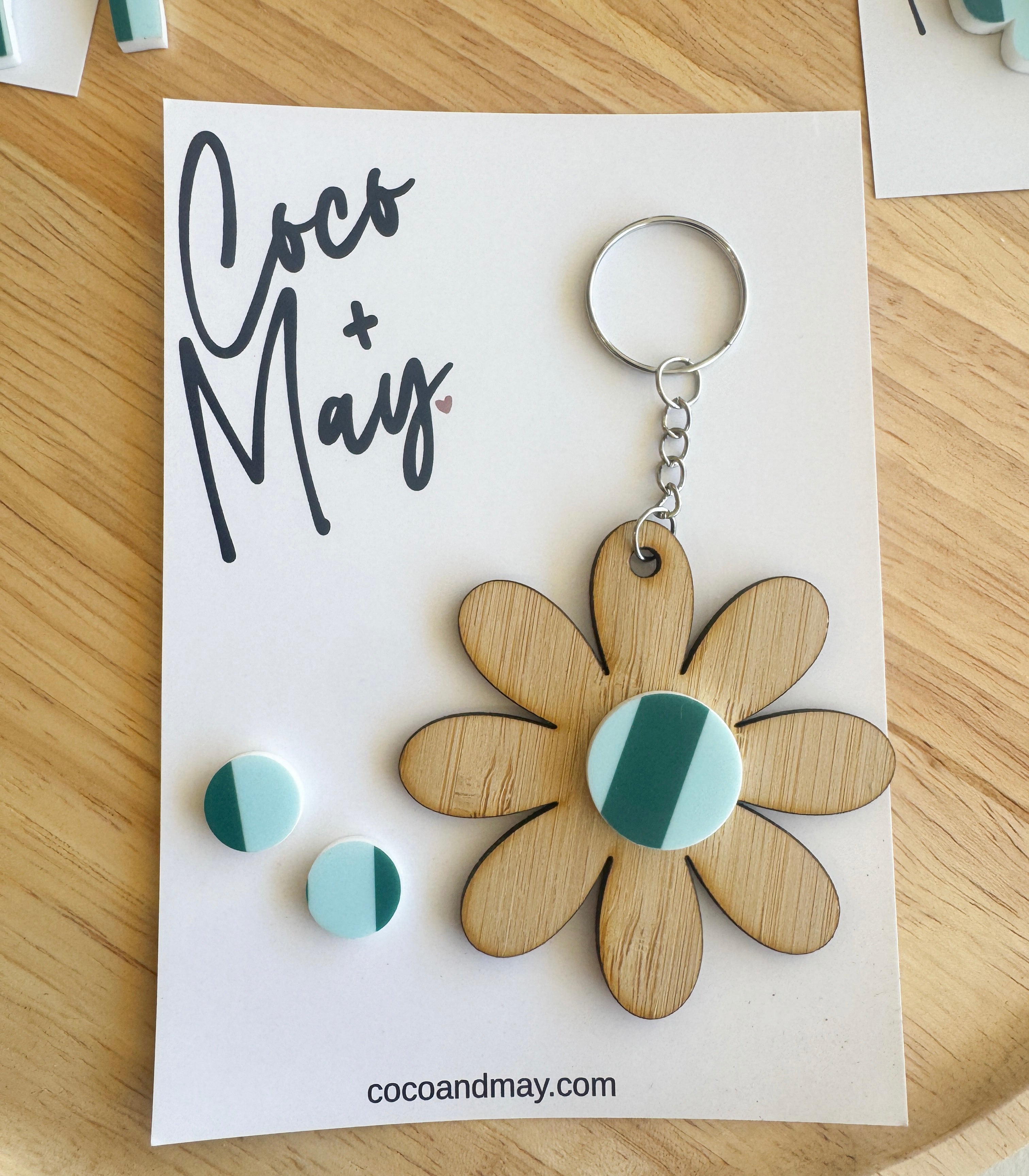 coco and may matching daisy earrings and keyring under 20 gift set