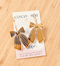 Shop mirror gold bow hoop earrings at Coco & May. Gorgeous statement earrings, perfect for teacher appreciation gifts, Christmas and everyday sparkle.