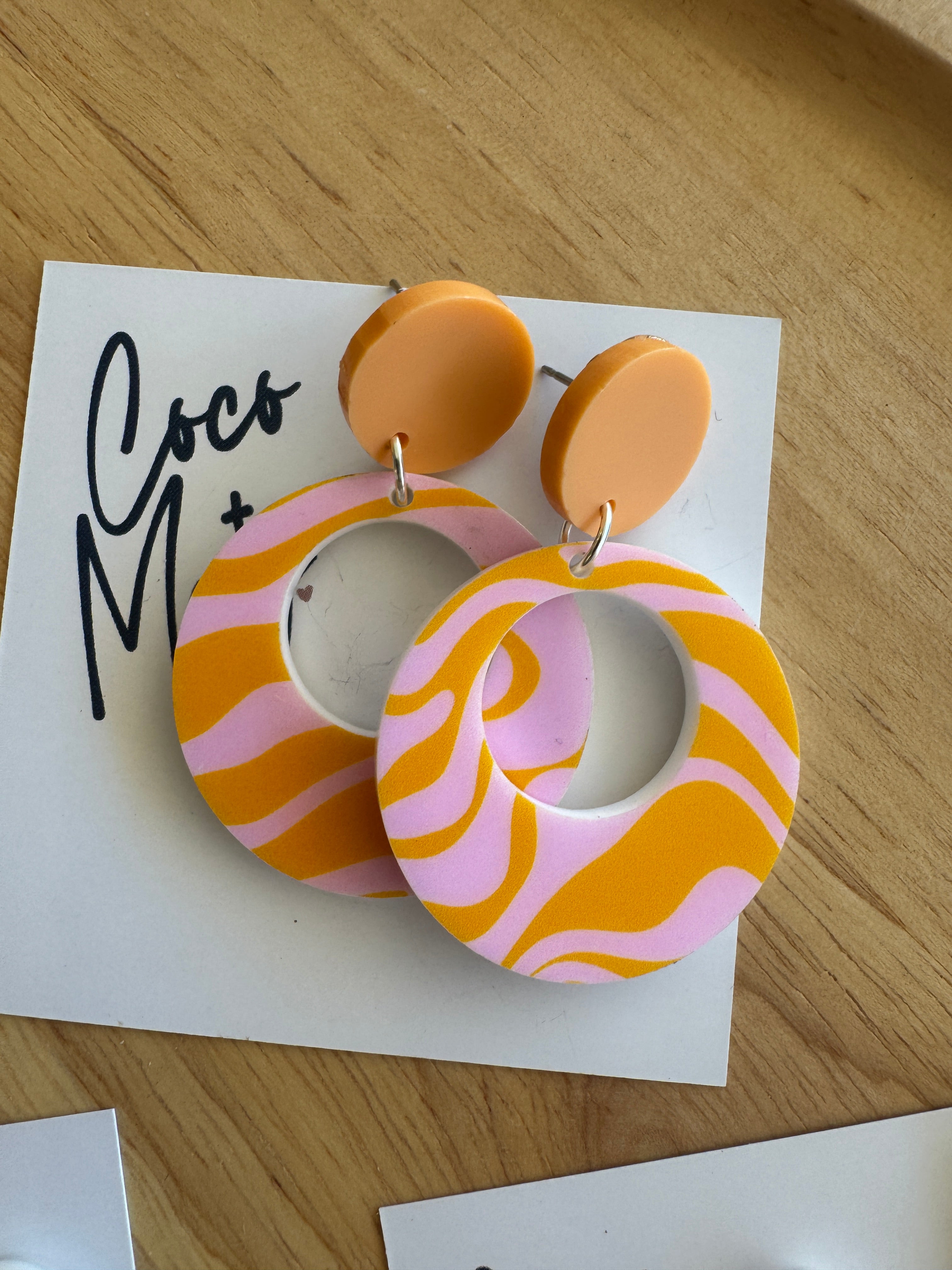 colourful acrylic dangle earrings by coco and may

handmade statement acrylic earrings australia

lightweight hypoallergenic dangle earrings