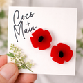 Remembrance Poppy Acrylic Stud Earrings