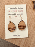 Engraved Bamboo Teacher Earrings – Thank You Gift