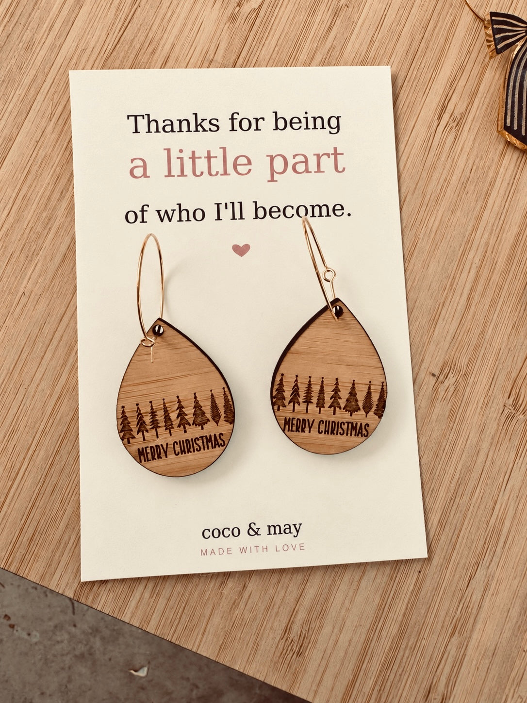 Engraved Bamboo Teacher Earrings – Thank You Gift