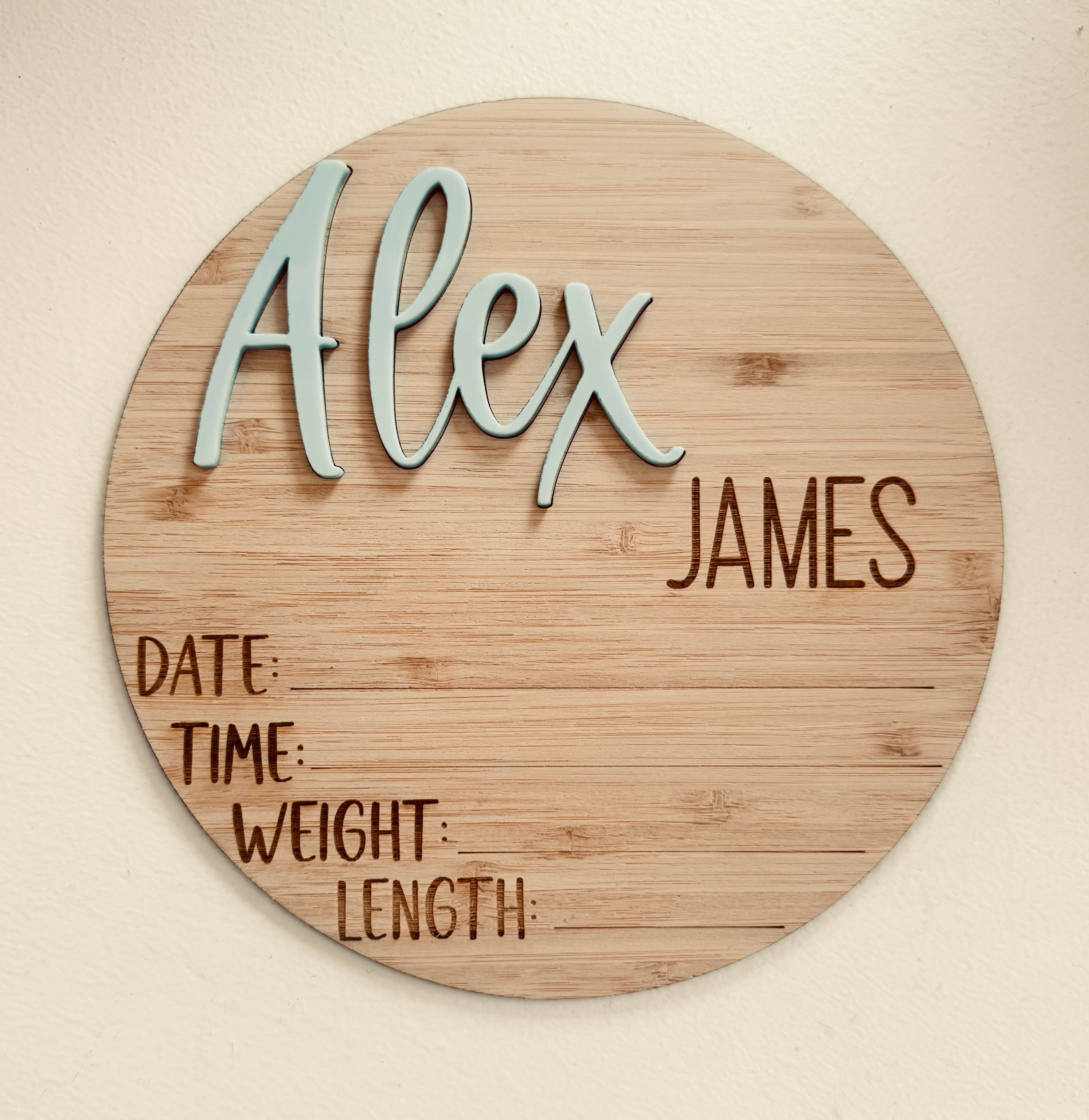 Custom baby keepsake plaque for nursery display