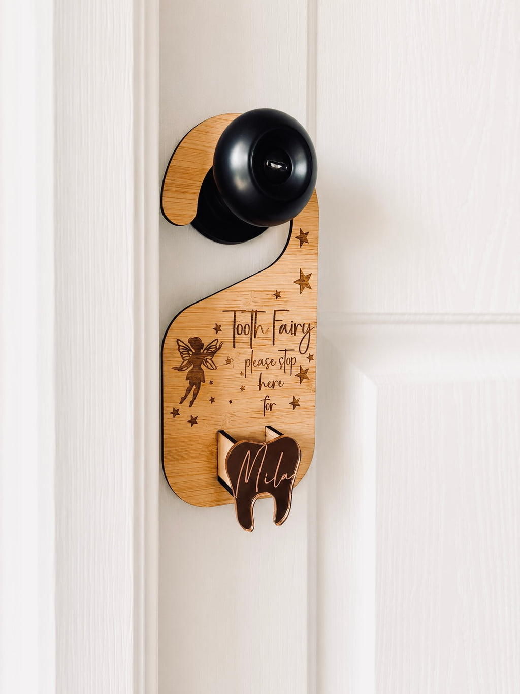 Personalised Tooth Fairy Door Hanger | Tooth Fairy Stop Here
