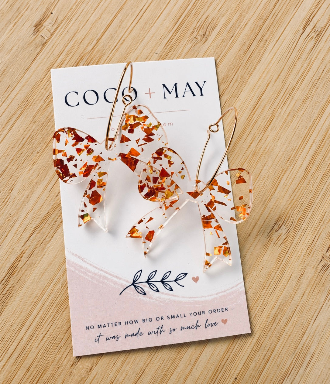 Clear & Chunky Gold Bow Earrings – Statement Acrylic Dangles