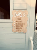 kids cubby house cafe menu pretend play sign coco and may