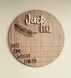 Custom baby keepsake plaque for nursery display