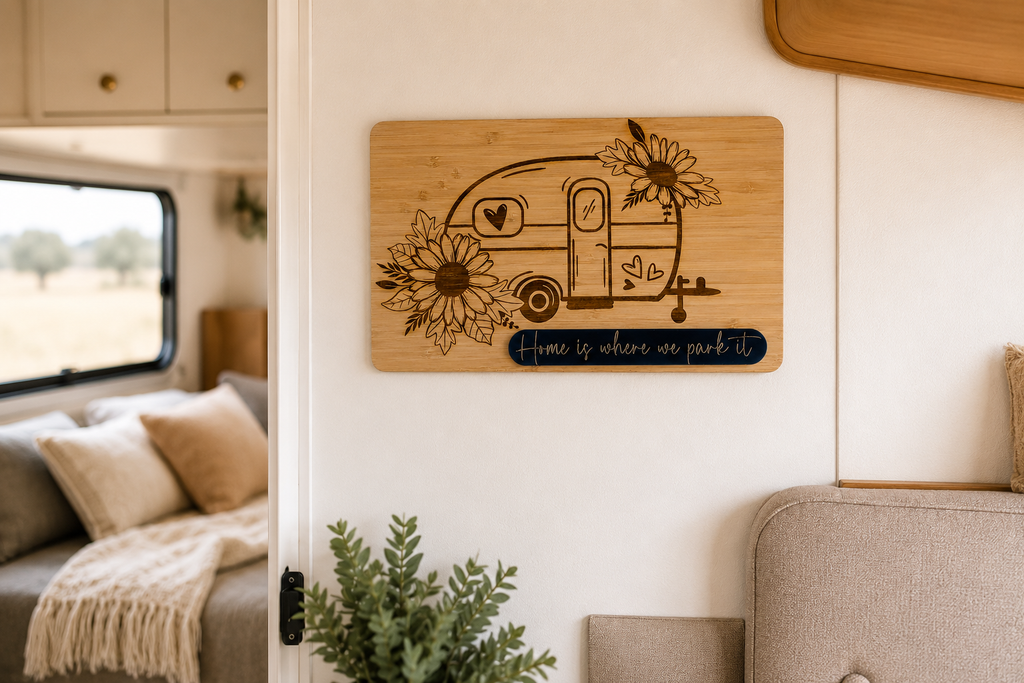 Home Is Where We Park It | Engraved Caravan Plaque