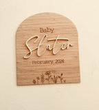 Engraved newborn plaque with name, date and time of birth