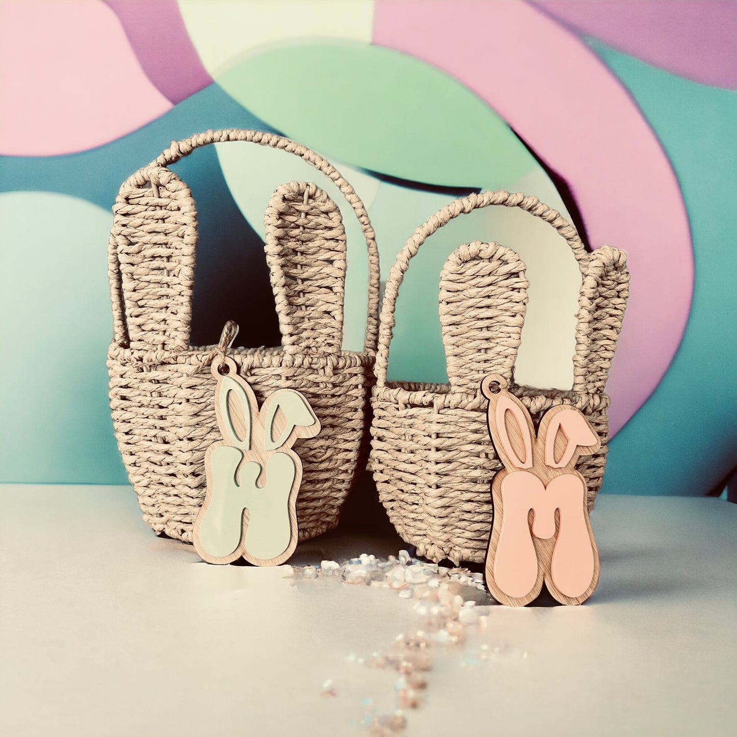 Bunny Basket with Initial