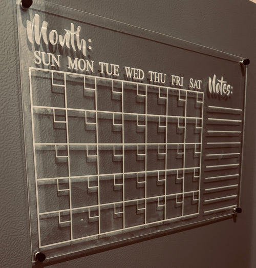 acrylic monthly wall planner reusable family organiser coco and may