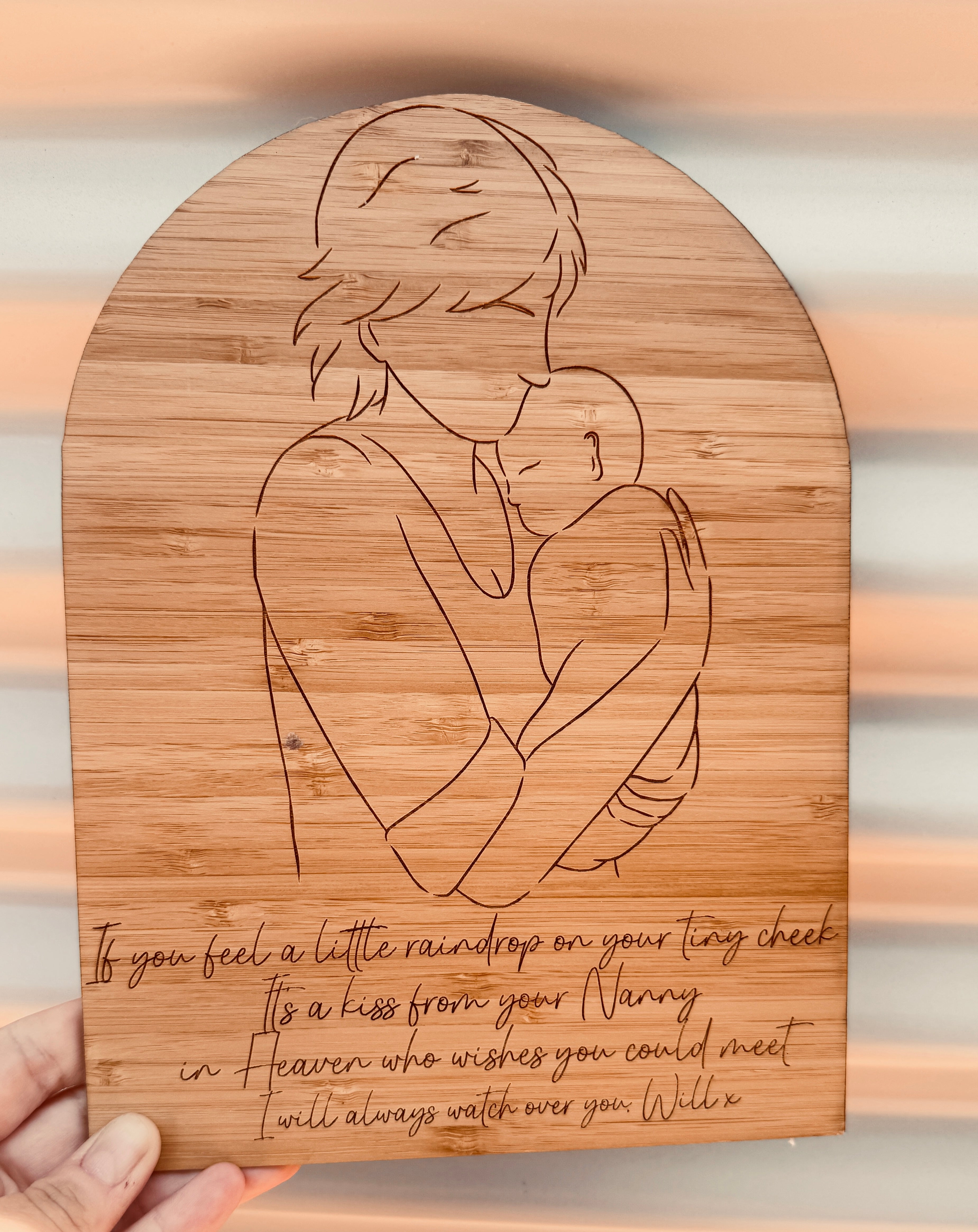 raindrop on your cheek memorial plaque nan baby keepsake coco and may