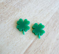 st patricks day shamrock stud earrings by coco and may

green acrylic shamrock earrings handmade australia
