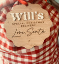 Coco & May personalised wooden Santa Sack Plaque with child's name and special delivery from Santa design
