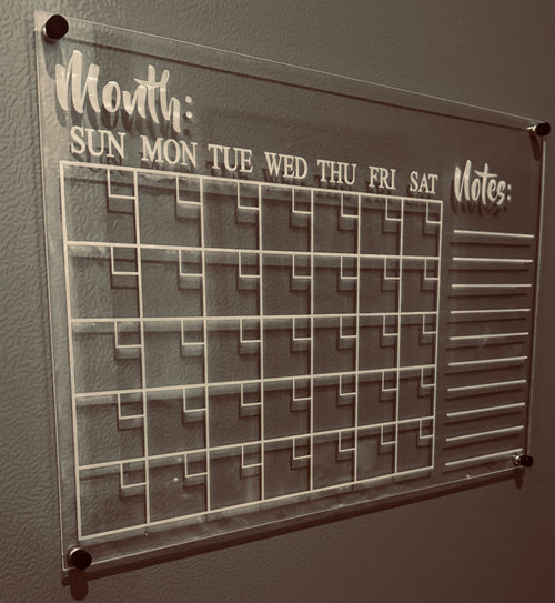 acrylic monthly wall planner reusable family organiser coco and may