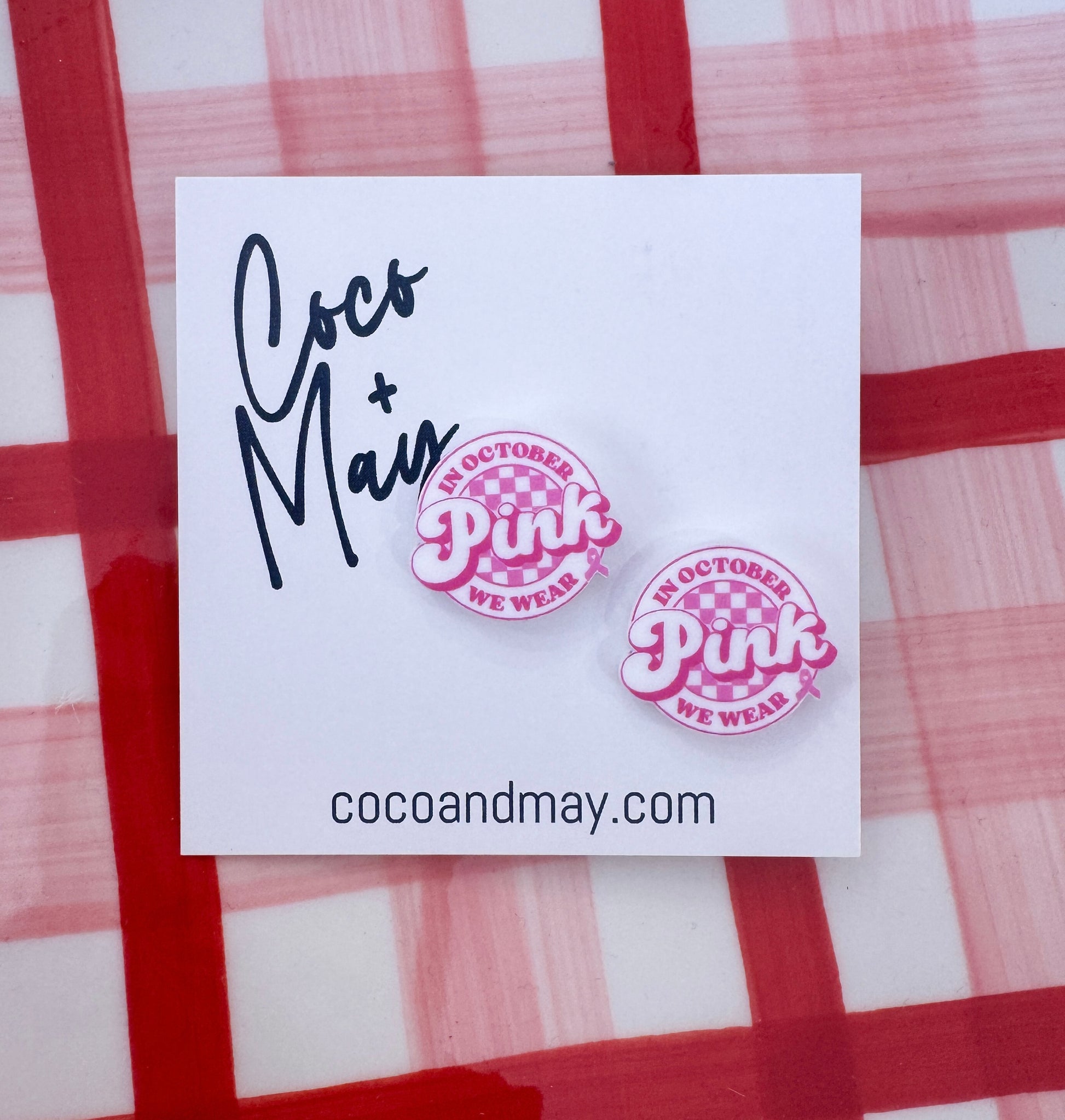 In October we wear Pink studs