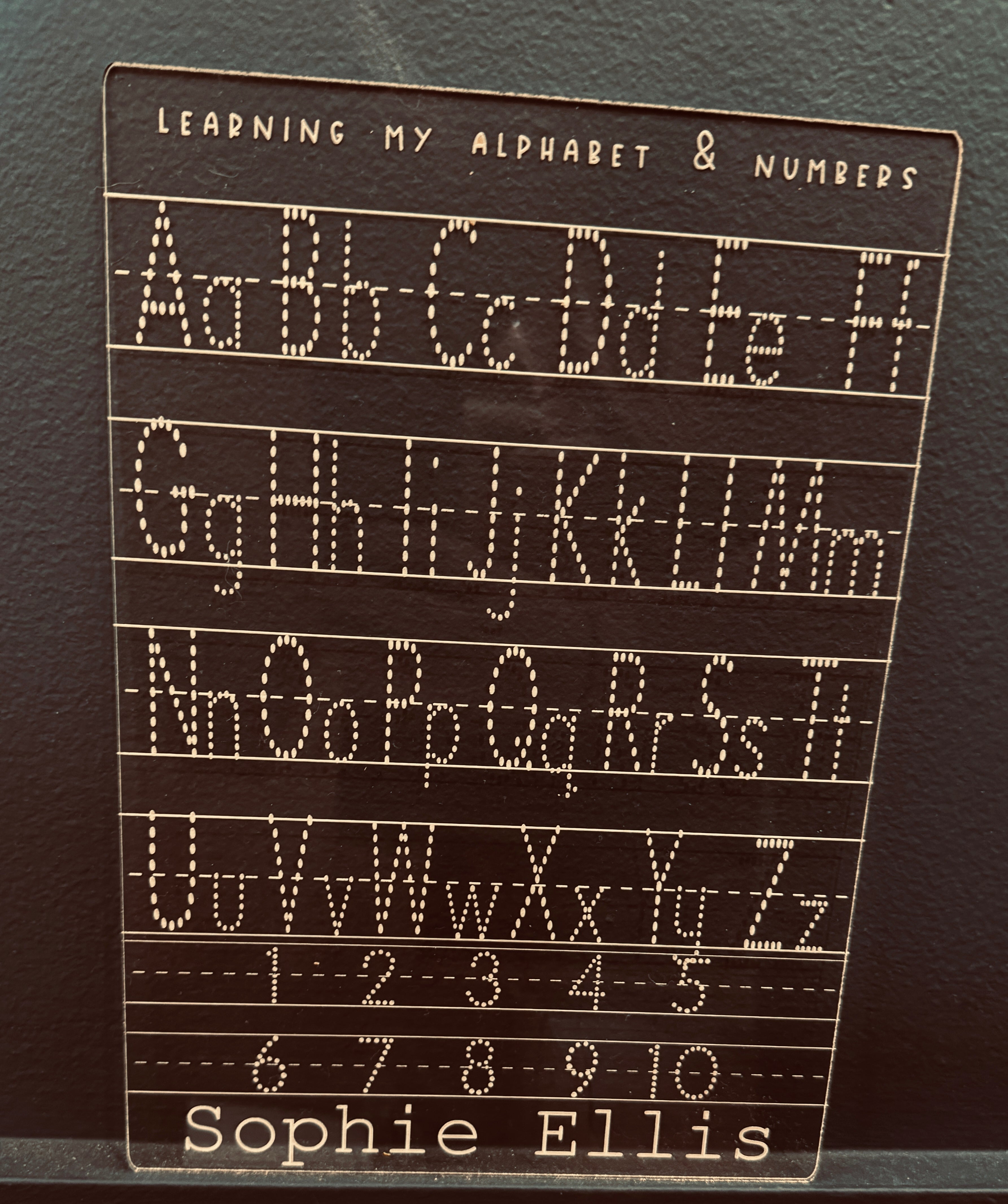 personalised alphabet tracing board kids learning board coco and may