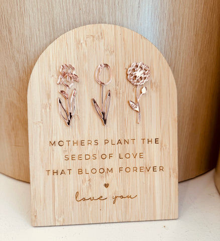 Personalised Mother’s Day plaque – Seeds of Love design for Mum