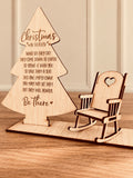 Coco & May Christmas in Heaven wooden memorial plaque with remembrance verse and rocking chair
