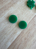 st patricks day shamrock stud earrings by coco and may

green acrylic shamrock earrings handmade australia