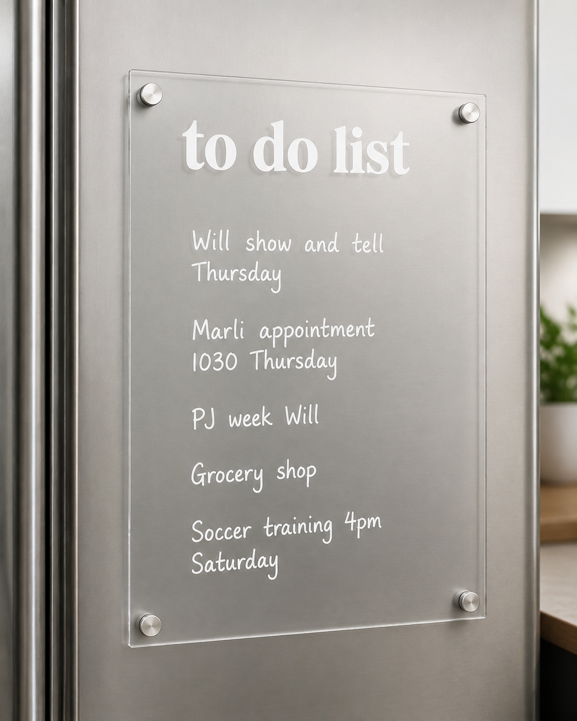 Acrylic Family To Do List Board – Fridge Planner