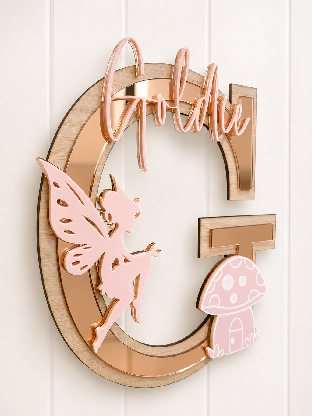 Personalised Fairy Initial Name Plaque