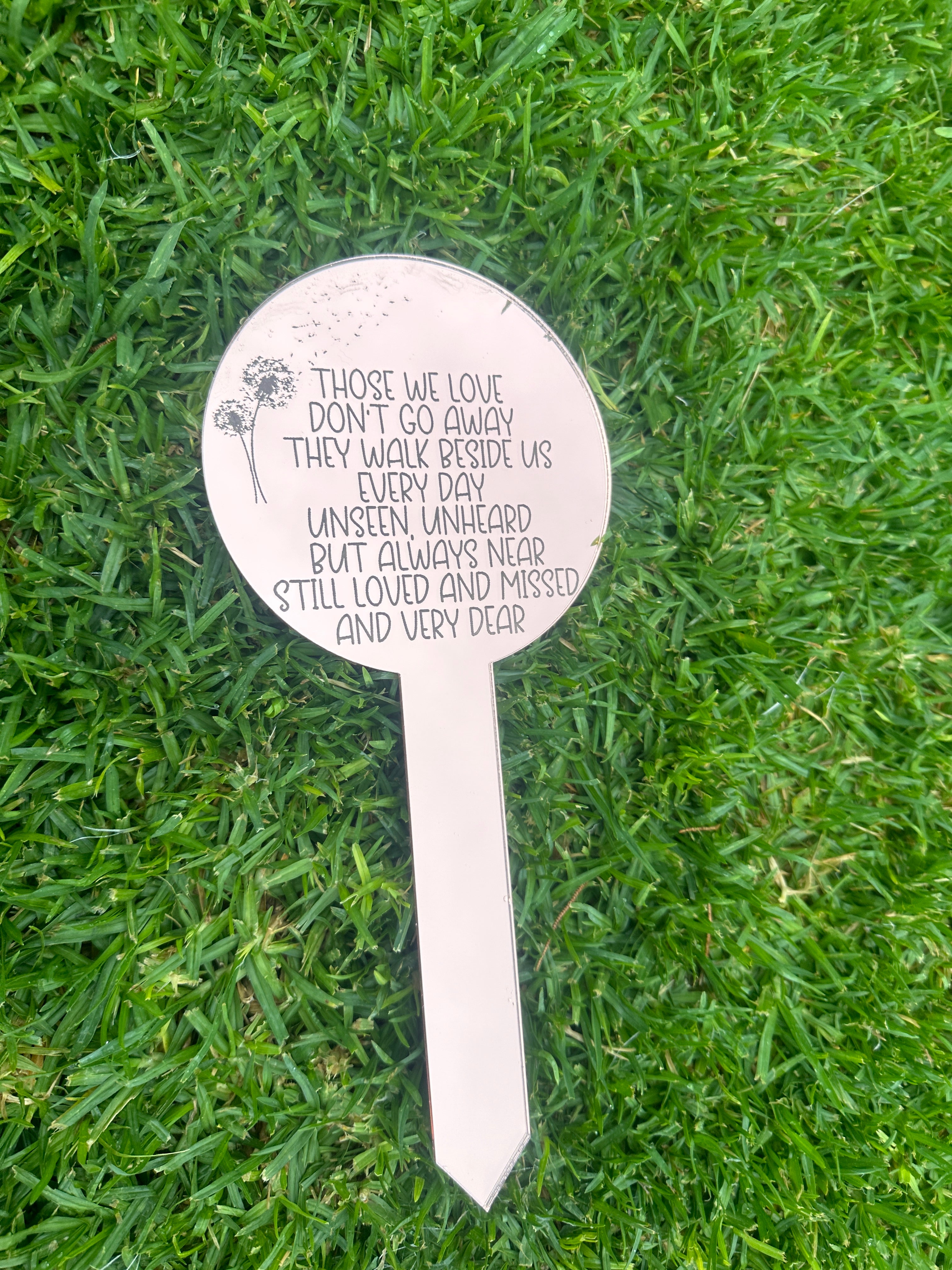 rose gold memorial plant stake remembrance garden marker