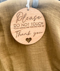 laser engraved wooden please dont touch baby pram plaque coco and may