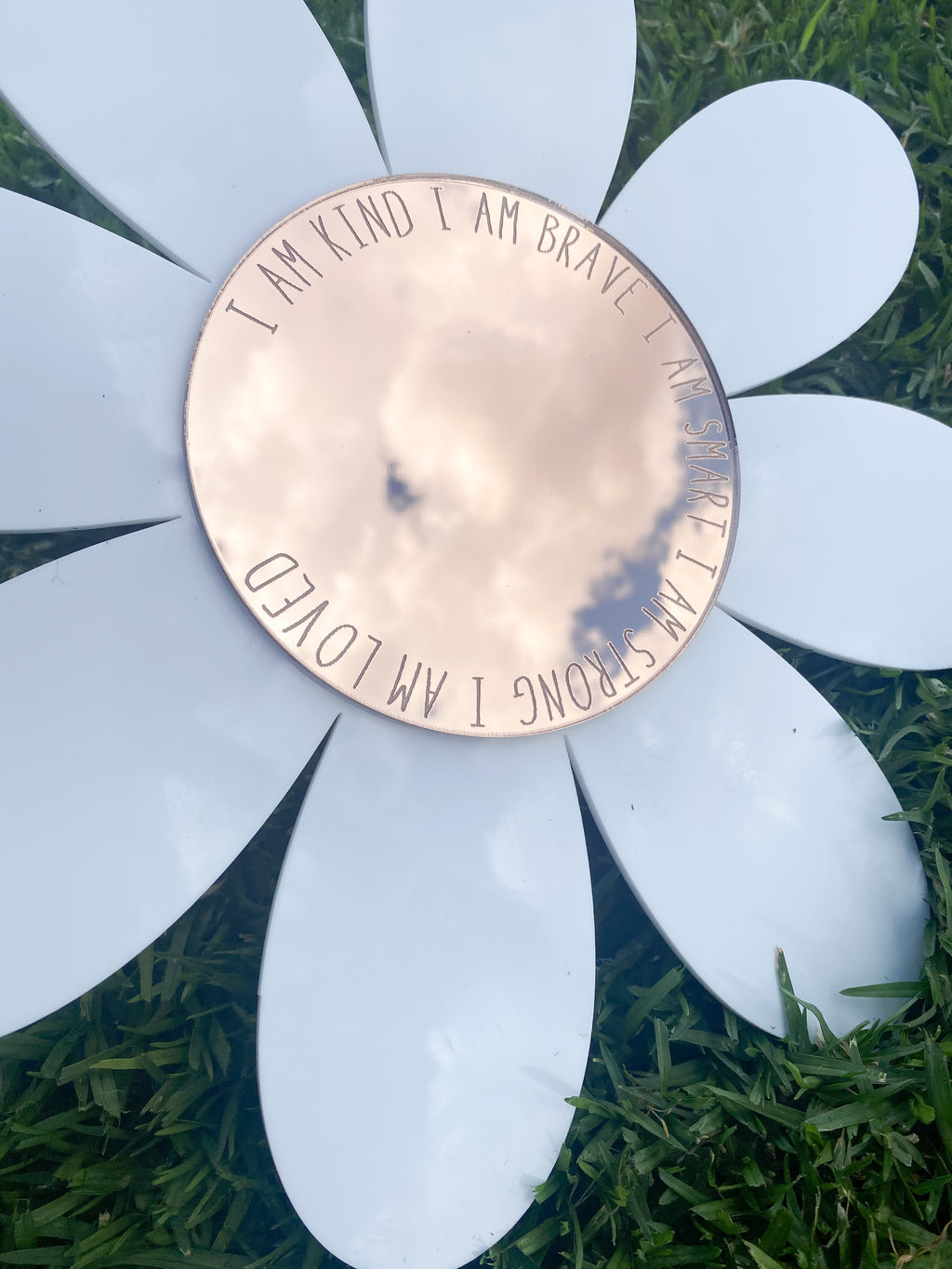 Wooden Daisy Affirmations Mirror