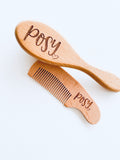 personalised baby brush and comb set engraved newborn gift coco and may