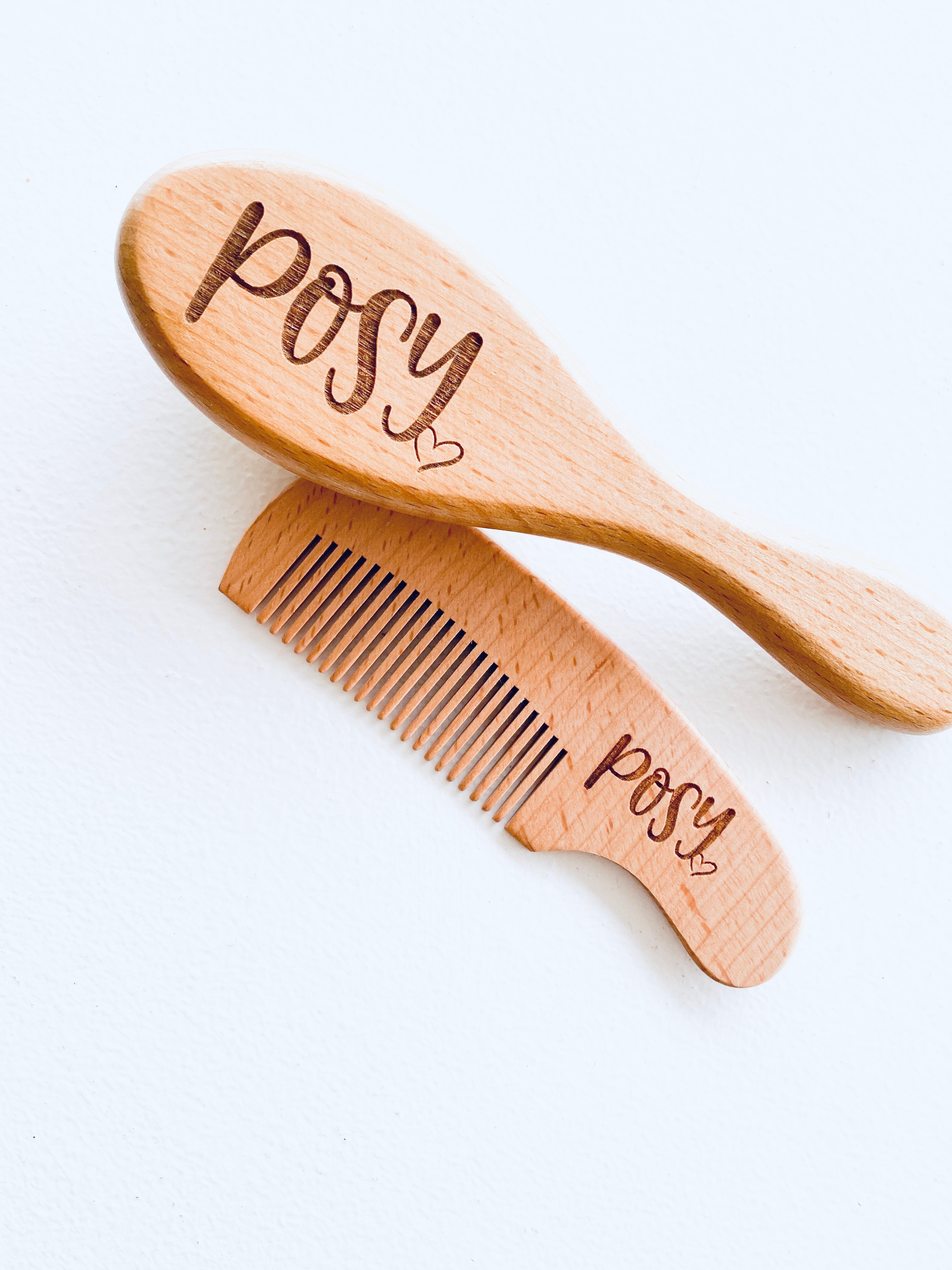 personalised baby brush and comb set engraved newborn gift coco and may
